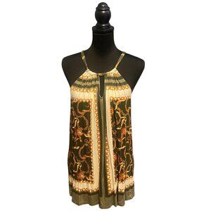 TIGER AND CHAIN HALTER TOP